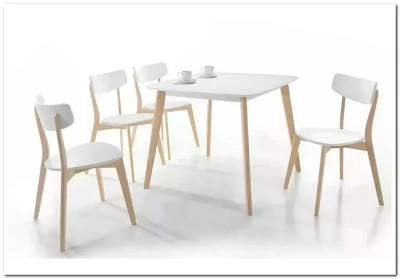 Стол обеденный Signal TIBI 90 (белый/дуб беленый)