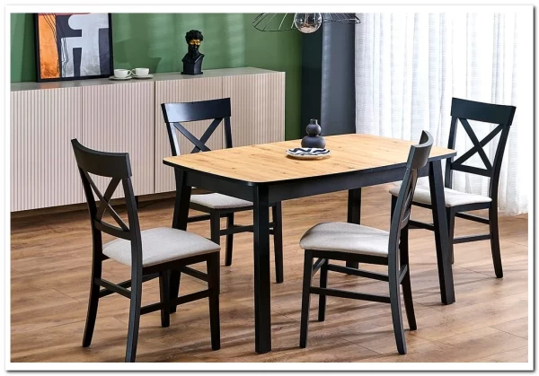 Стол обеденный Halmar BARRIL 130 (дуб артизан/черный) Стол обеденный Halmar BARRIL 130 (дуб артизан/черный)