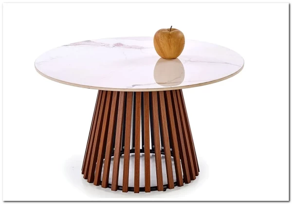 Стол журнальный Halmar CARINA (бежевый мрамор/орех) Стол журнальный Halmar CARINA (бежевый мрамор/орех)