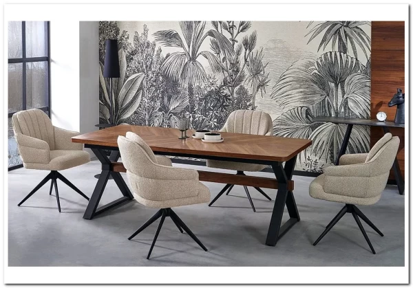 Стол обеденный Halmar BARON 200 (орех/черный) Стол обеденный Halmar BARON 200 (орех/черный)