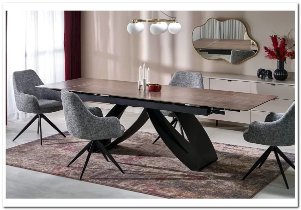 Стол обеденный Halmar HILARIO 180 (орех/черный) Стол обеденный Halmar HILARIO 180 (орех/черный)