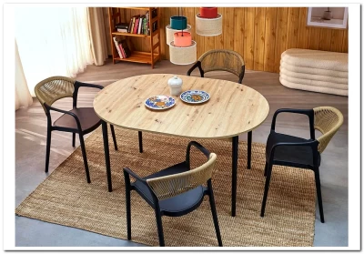 Стол обеденный Halmar PIVOT 102 (дуб артизан/черный)