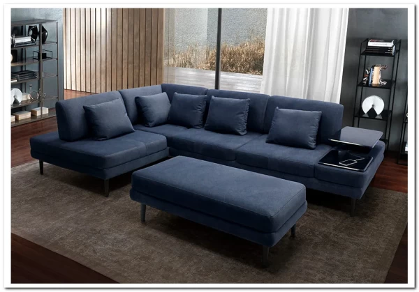 Модульный диван Милан-1 Soft Time с баром  и пуфом Модульный диван Милан-1 Soft Time с баром  и пуфом