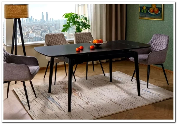 Стол обеденный Signal SENTO 120 (черный/черный) Стол обеденный Signal SENTO 120 (черный/черный)