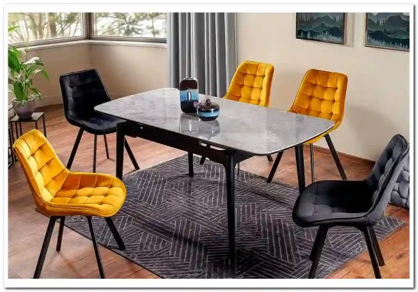 Стол обеденный Signal SENTO 120 (серый лак/черный) Стол обеденный Signal SENTO 120 (серый лак/черный)