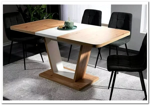 Стол обеденный Signal NIGEL раскладной (дуб артизан/белый мат) Стол обеденный Signal NIGEL раскладной (дуб артизан/белый мат)