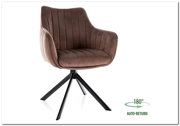 Стул кухонный Signal AZALIA Velvet Bluvel 38 поворотный (капучино/черный) Стул кухонный Signal AZALIA Velvet Bluvel 38 поворотный (капучино/черный)