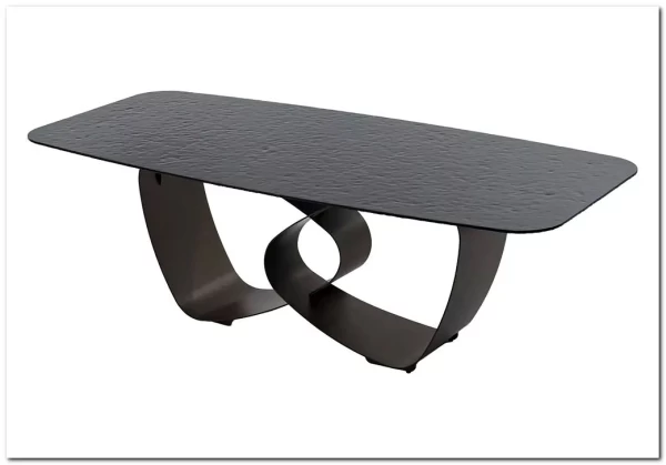 Стол TOVE 240 GREY, стекло BUBBLE / Шоколадное золото каркас ®DISAUR