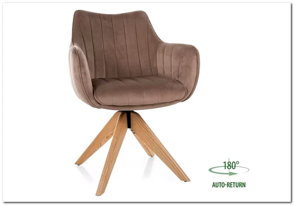 Стул кухонный Signal AZALIA D Velvet Bluvel 40 поворотный (темно-бежевый/дуб) Стул кухонный Signal AZALIA D Velvet Bluvel 40 поворотный (темно-бежевый/дуб)