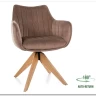 Стул кухонный Signal AZALIA D Velvet Bluvel 40 поворотный (темно-бежевый/дуб)