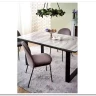 Стол обеденный Halmar MARLEY раскладной (белый мрамор/серый/черный)