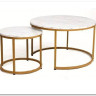 Комплект Signal DION, 2 стола журнальных (белый мрамор/золотой)