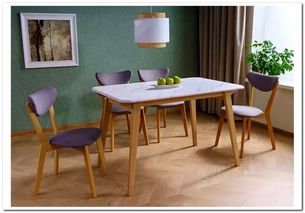 Стол обеденный Signal MARCUS 120 (эффект белого мрамора/дуб)