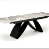Стол обеденный Halmar HILARIO 180 раскладной (белый мрамор/черный)