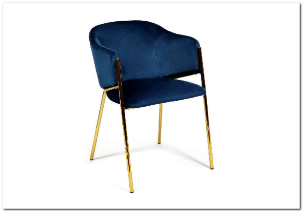 Стул KRONOS (mod. 8158) металл/вельвет синий/золотые ножки G062-48 Стул KRONOS (mod. 8158) металл/вельвет синий/золотые ножки G062-48