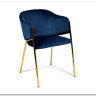 Стул KRONOS (mod. 8158) металл/вельвет синий/золотые ножки G062-48