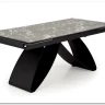 Стол обеденный Halmar HILARIO 180 раскладной (черный мрамор/черный)