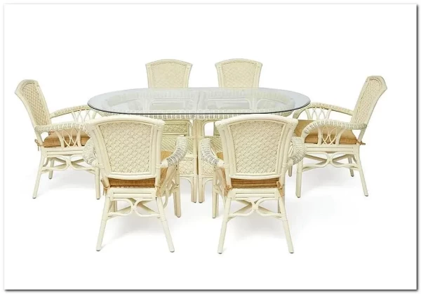 Комплект обеденный "ANDREA GRAND" (стол+6 кресел) TCH White (белый) Комплект обеденный "ANDREA GRAND" (стол+6 кресел) TCH White (белый)