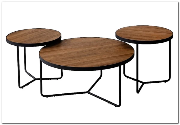 Комплект Signal DEMETER II, 3 стола журнальных (орех/черный) Комплект Signal DEMETER II, 3 стола журнальных (орех/черный)