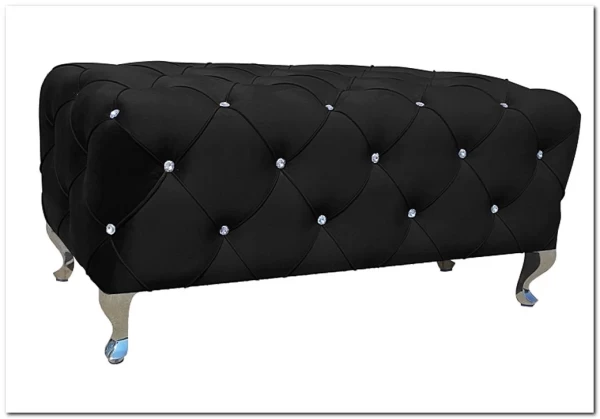 Пуф Signal HESTIA Velvet Bluvel 19 черный/серебряный 100/46/50