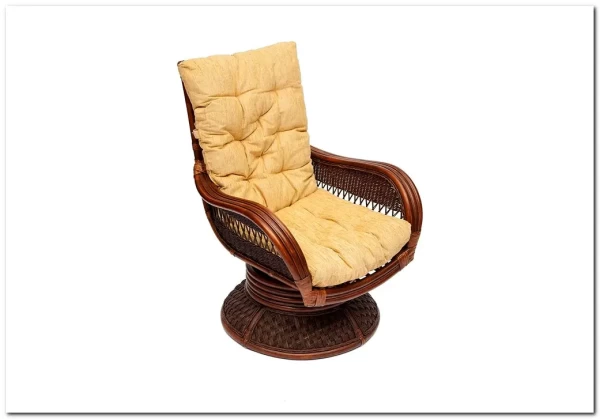 Кресло-качалка "ANDREA Relax Medium" /с подушкой античный орех/Кремовый Кресло-качалка "ANDREA Relax Medium" /с подушкой античный орех/Кремовый