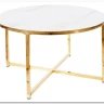 Стол журнальный Signal SALMA эффект белого мрамора/золотой