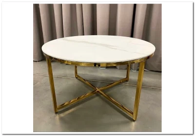 Стол журнальный Signal SALMA эффект белого мрамора/золотой