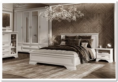 Кровать Кентаки LOZ/180+выкатные тумбы белый BRW