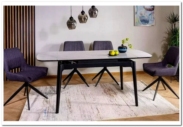 Стол обеденный Signal SENTO 120 (белый лак/черный) Стол обеденный Signal SENTO 120 (белый лак/черный)