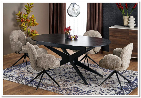 Стол обеденный Halmar SANDRO раскладной (черный/черный) Стол обеденный Halmar SANDRO раскладной (черный/черный)