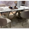 Стол ПАЛАСИО (PALACIO) 180 цвет KL-188 Контрастный мрамор матовый, итал керамика/ ШАМПАНЬ, ®DISAUR