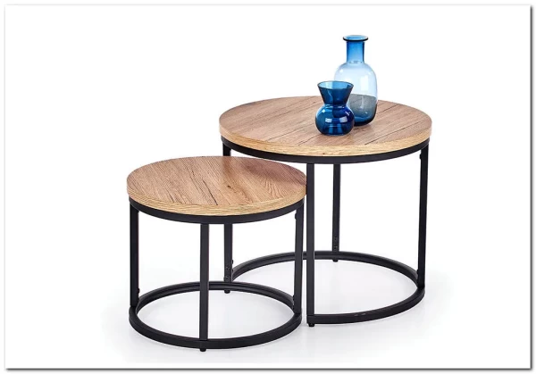 Набор журнальных столиков HALMAR OREO дуб сан ремо / черный Набор журнальных столиков HALMAR OREO дуб сан ремо / черный