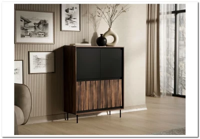 Комод Halmar SWING KM-2 (орех/черный)