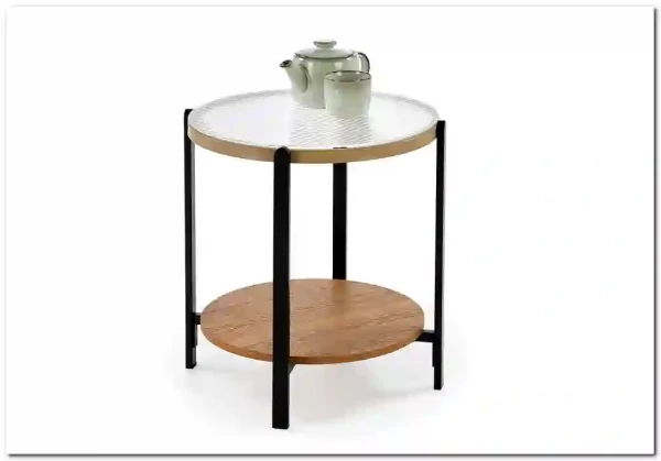 Стол журнальный Halmar KAMALA S (прозрачный/натуральный/черный) Стол журнальный Halmar KAMALA S (прозрачный/натуральный/черный)